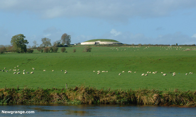 Newgrange viewed from the south bank of the River Boyne