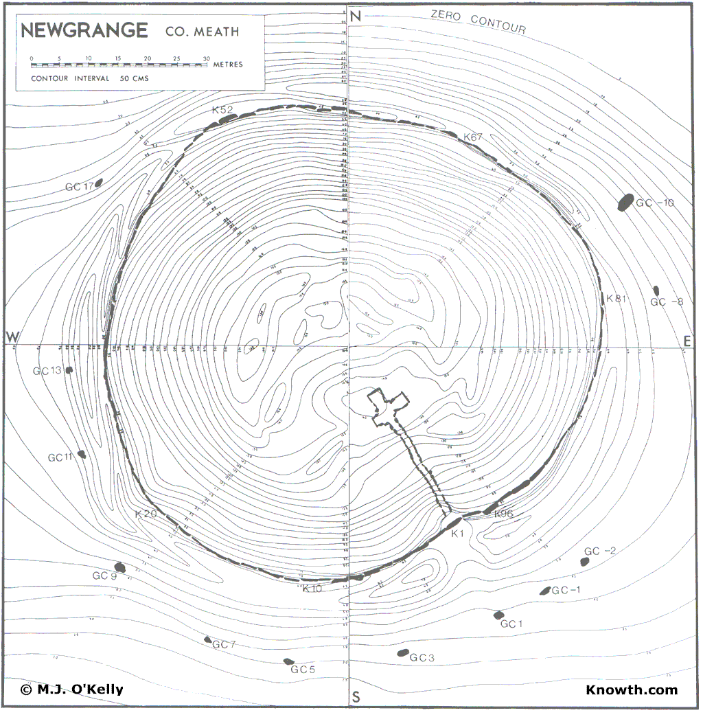 Plan of mound at Newgrange