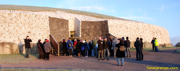 Magnificent glow from the winter sunrise at Newgrange